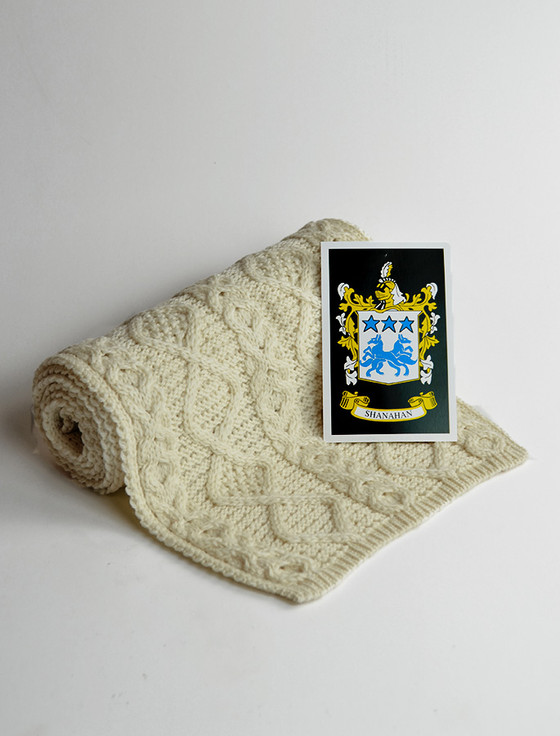 aran cashmere Shanahan Clan Scarf