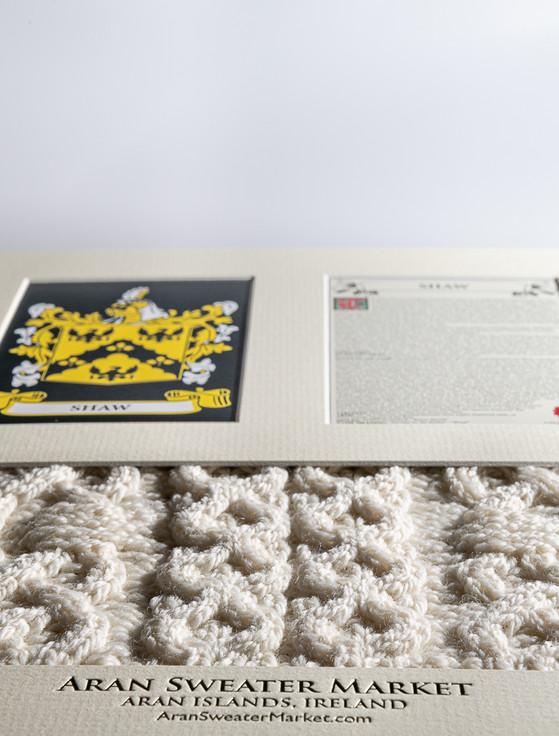 Aran Cashmere Shaw Clan Aran & History Display