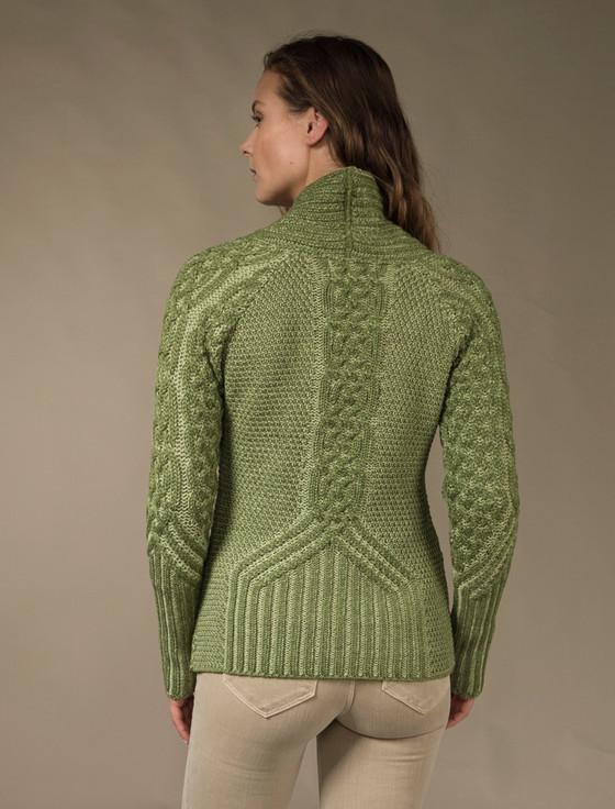 Aran Cashmere Shawl Neck Two-Tone Merino Cardigan‎‎‎‎‎