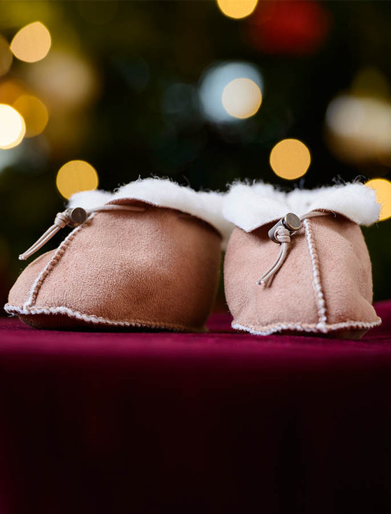aran cashmere Sheepskin Baby Booties