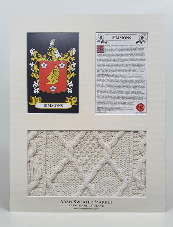 Aran Cashmere Simmons Clan Aran & History Display