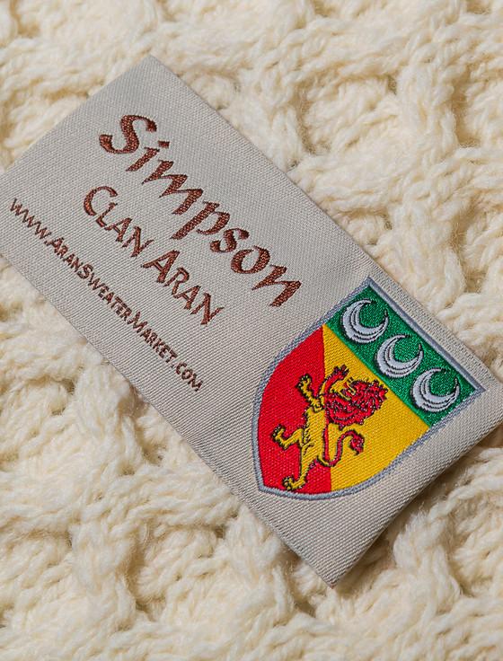 Aran Cashmere Simpson Clan Aran Throw