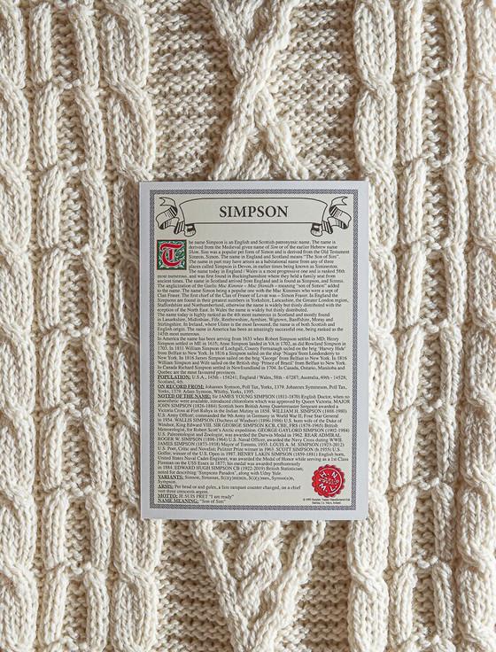 Aran Cashmere Simpson Clan Scarf