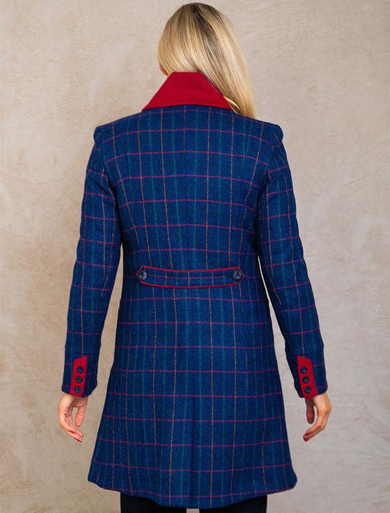 Aran Cashmere Sinead Tweed Coat - Primary Navy