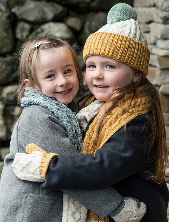 Aran Cashmere Soft Merino Wool Two Tone Bobble Hat