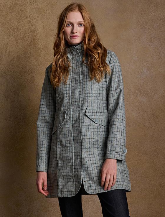 aran cashmere Sophia Waterproof Coat - Jade Check