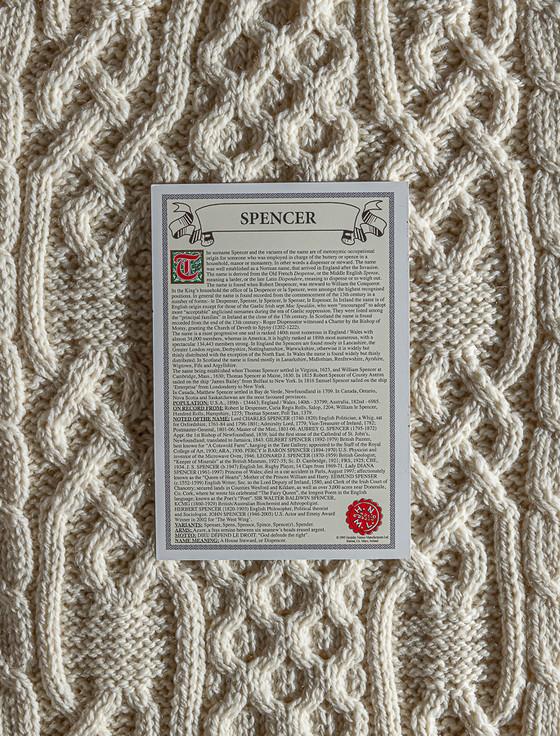 Aran Cashmere Spencer Clan Aran Throw