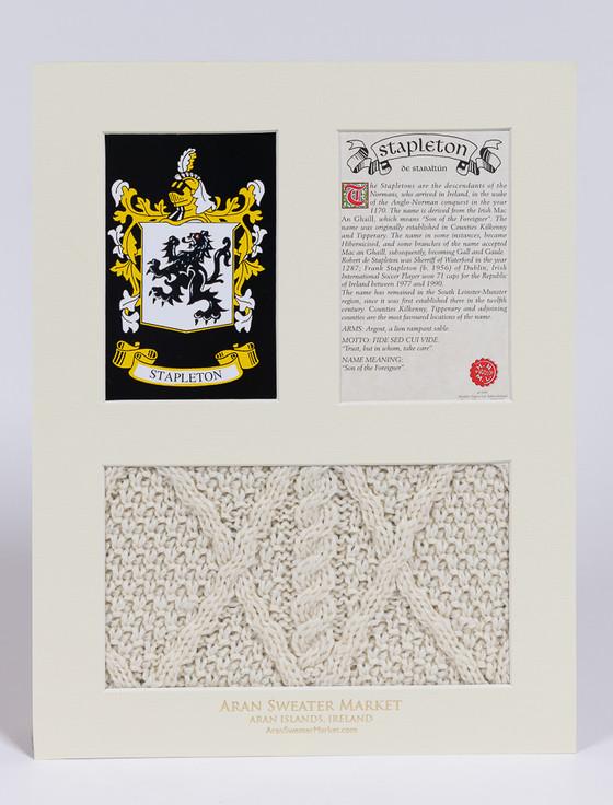 Aran Cashmere Stapleton Clan Aran & History Display