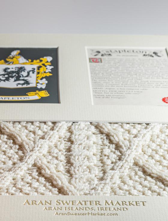 Aran Cashmere Stapleton Clan Aran & History Display