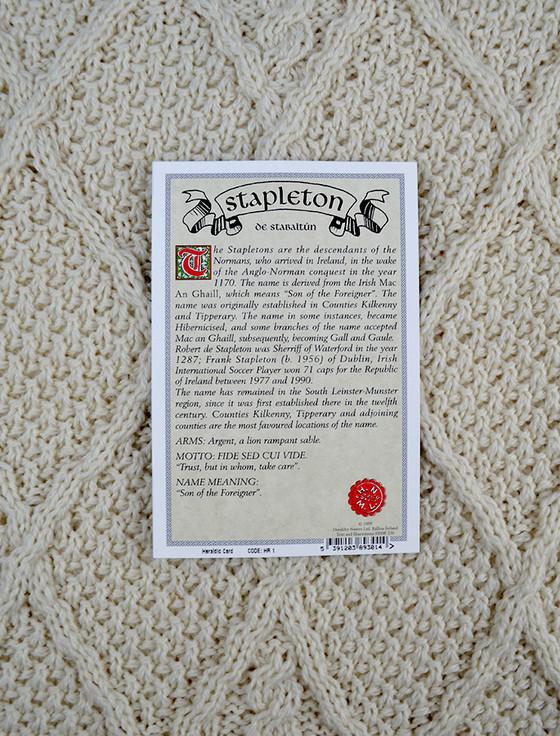 Aran Cashmere Stapleton Clan Aran Throw