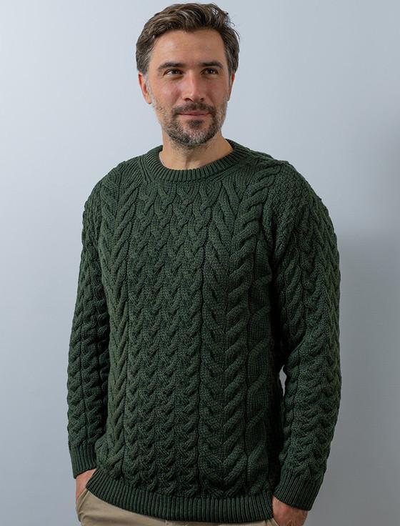 aran cashmere Su‎pe‎r Soft Aran Crew Nec‎k Sweater‎‎‎‎‎‎‎‎‎‎‎‎