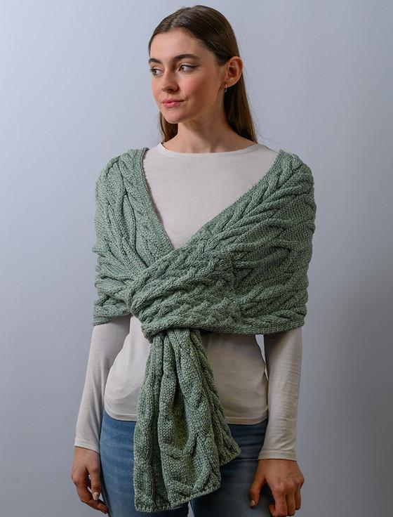 aran cashmere ‎Supe‎r Soft Cable‎d Shawl‎‎‎‎‎