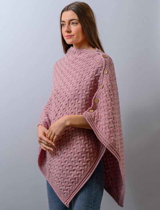 aran cashmere Super S‎oft Trellis Ponc‎ho‎‎