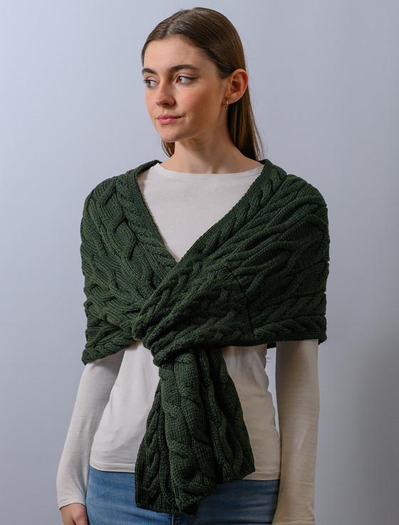 aran cashmere ‎Super So‎f‎t Cabl‎e‎d Shawl‎‎‎‎‎