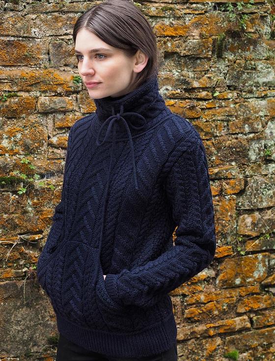 aran cashmere Super Soft Aran Cowl Neck Sweater‎‎‎