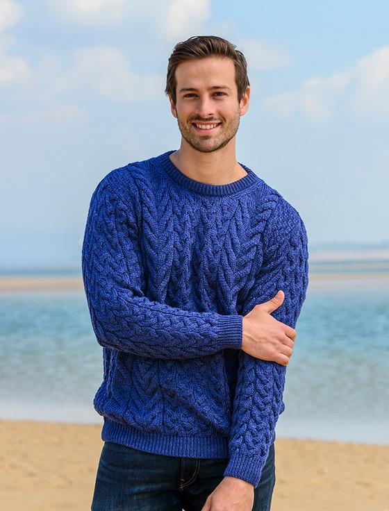 Aran Cashmere Super Soft Aran Crew Neck Sweater‎‎‎‎‎‎‎‎‎‎‎‎‎‎