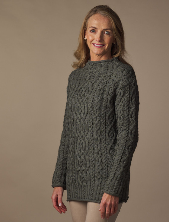 aran cashmere Super Soft Aran Roll Neck Sweater‎