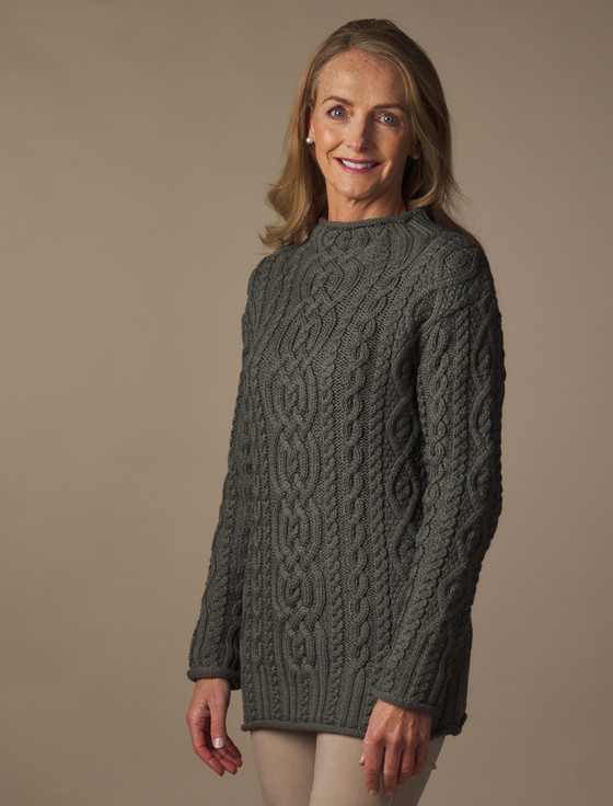 aran cashmere Super Soft Aran Roll Neck Sweater