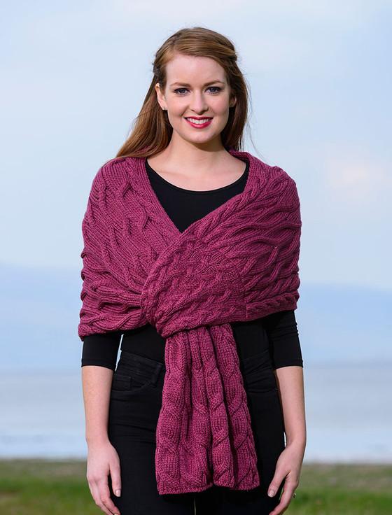 Aran Cashmere Super Soft Cable‎d Shawl‎‎‎‎‎