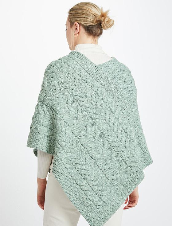 Aran Cashmere Super Soft Cable Stitch Poncho