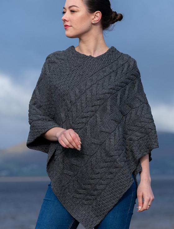 Aran Cashmere Super Soft Cable Stitch Poncho‎‎‎‎