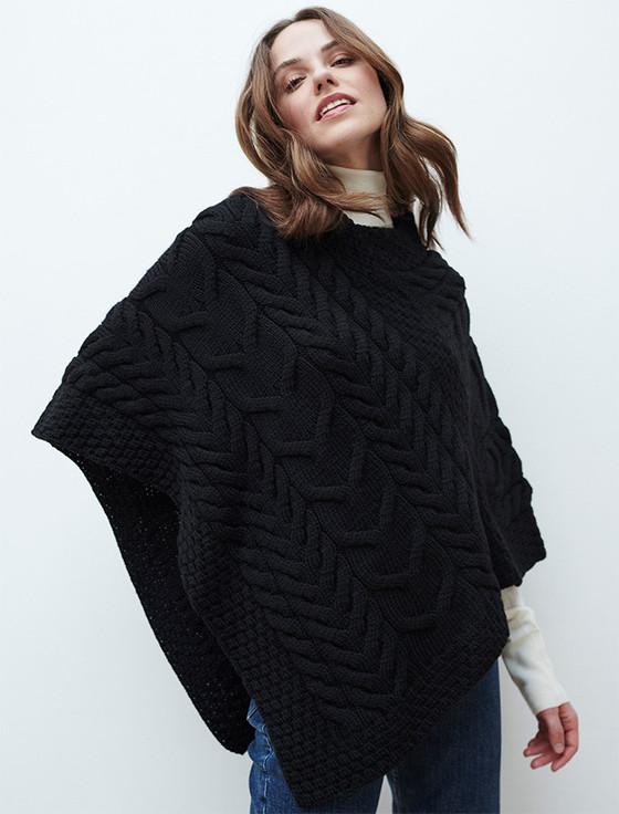 Aran Cashmere Super Soft‎ Cable Stitch‎‎ Poncho‎‎
