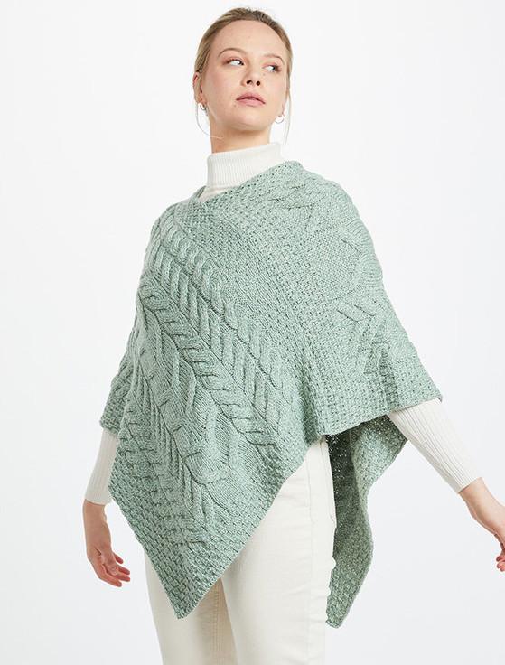 Aran Cashmere Super Soft Cable Stitch Poncho‎