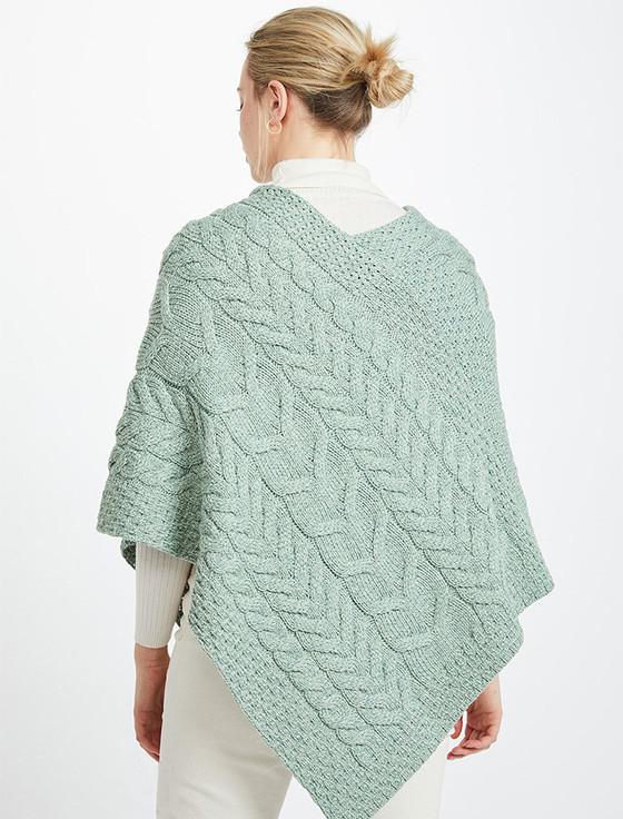 Aran Cashmere Super Soft Cable Stitch Poncho‎