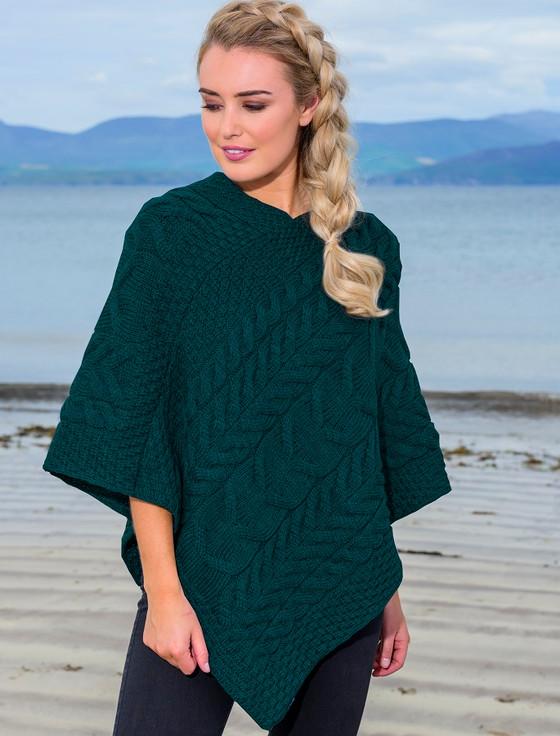 aran cashmere Super Soft Cable Stitch Poncho‎‎‎‎‎‎‎‎‎