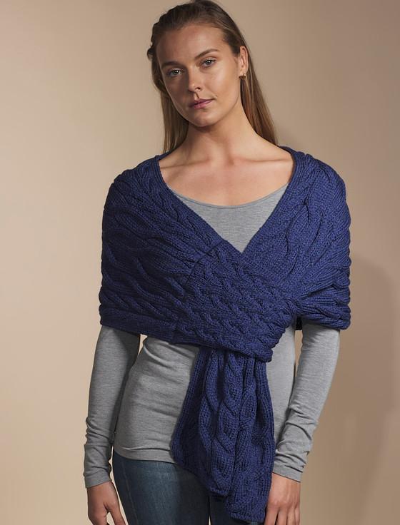 Aran Cashmere Super Soft Cabled Shawl