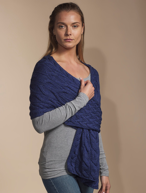 Aran Cashmere ‎Super‎ Soft Cabled Shawl‎‎‎‎‎