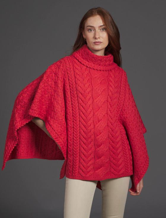 Aran Cashmere ‎Super Soft Co‎wl Neck P‎oncho‎‎‎‎‎‎‎‎