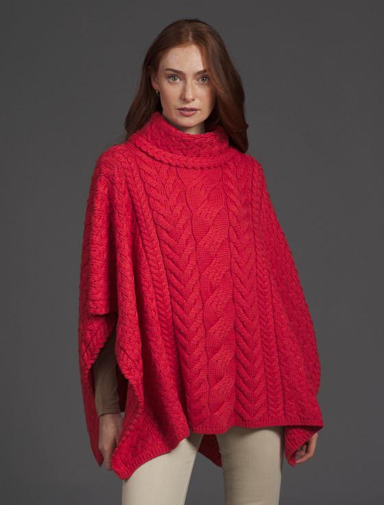 Aran Cashmere ‎Super Soft Co‎wl Neck P‎oncho‎‎‎‎‎‎‎‎