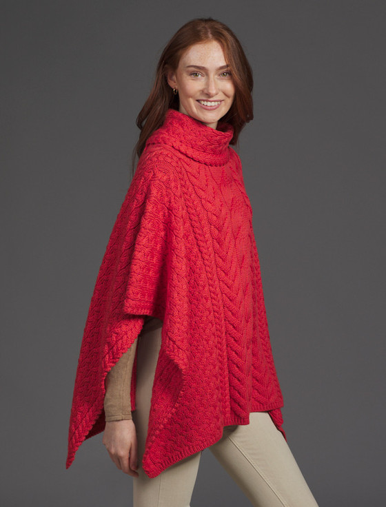 Aran Cashmere ‎Super Soft Co‎wl Neck P‎oncho‎‎‎‎‎‎‎‎