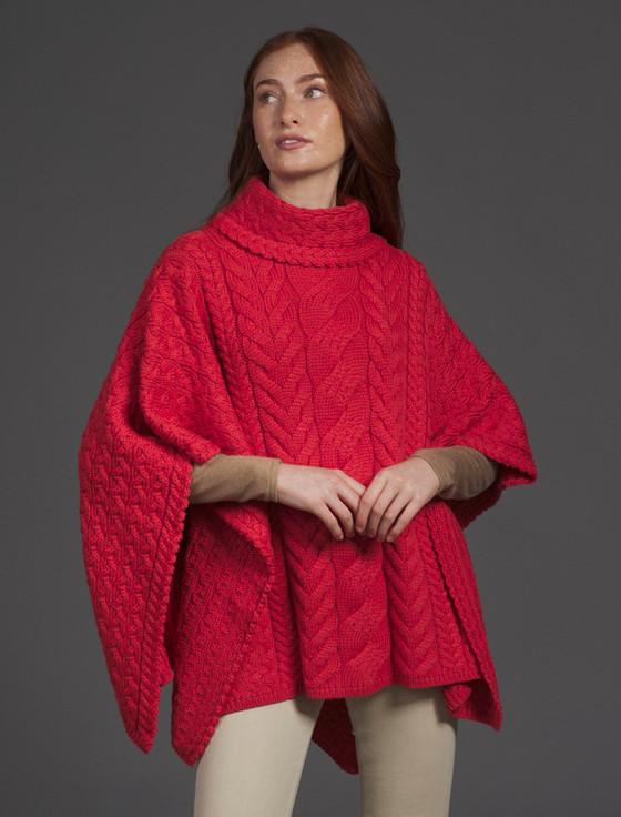 aran cashmere ‎Super Soft Co‎wl Neck P‎oncho‎‎‎‎‎‎‎‎