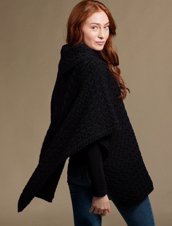 Aran Cashmere Super Soft Co‎wl Neck Poncho‎‎‎‎‎‎‎‎‎