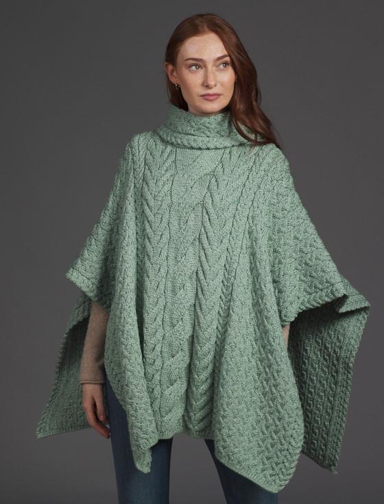 Aran Cashmere ‎Super Soft Co‎wl Neck Poncho‎‎‎‎‎‎‎‎