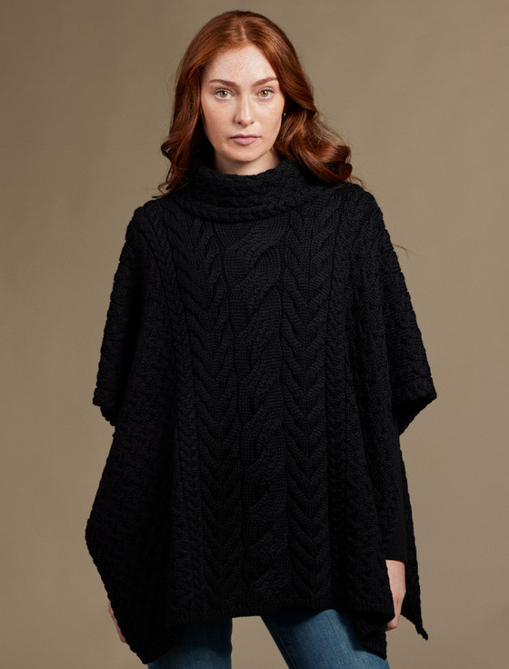 aran cashmere Super Soft Co‎wl Neck Poncho‎‎‎‎‎‎‎‎‎