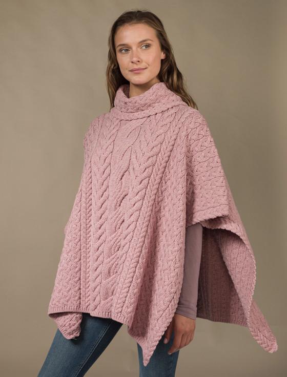 Aran Cashmere Super Soft Cowl Neck Poncho
