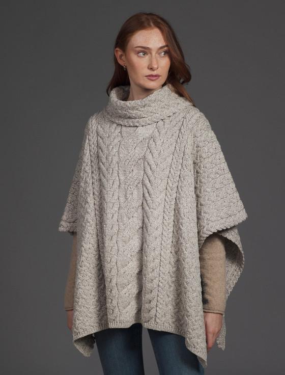 aran cashmere Super Soft Cowl Neck Poncho‎‎‎‎‎‎‎‎