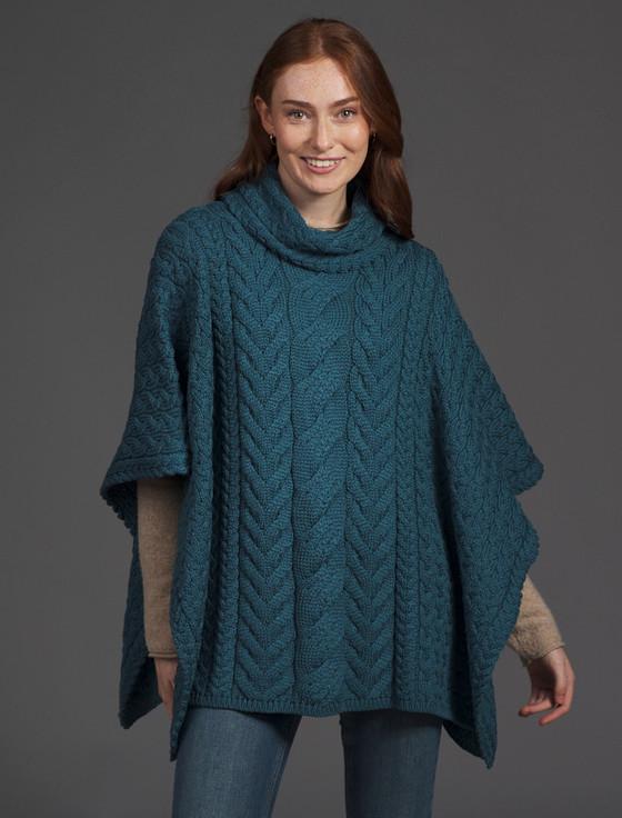 Aran Cashmere Super Soft Cowl Neck Poncho‎‎‎‎‎