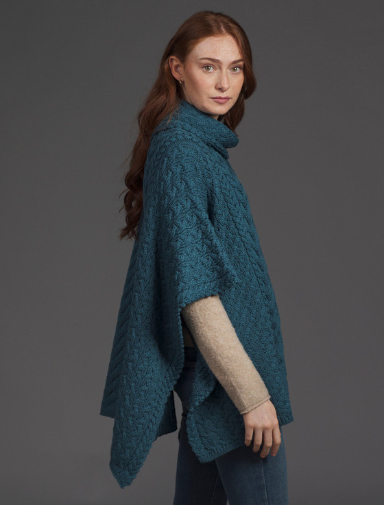 Aran Cashmere Super Soft Cowl Neck Poncho‎‎‎‎‎