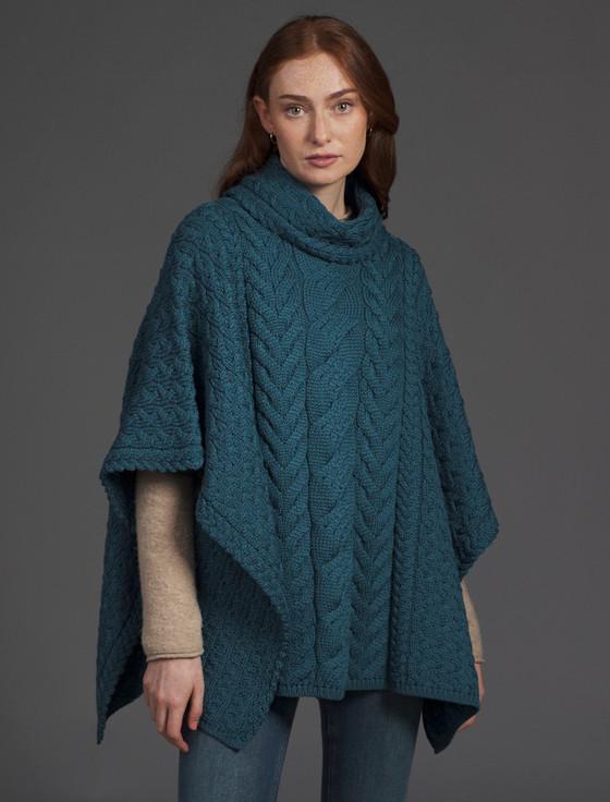 aran cashmere Super Soft Cowl Neck Poncho‎‎‎‎‎