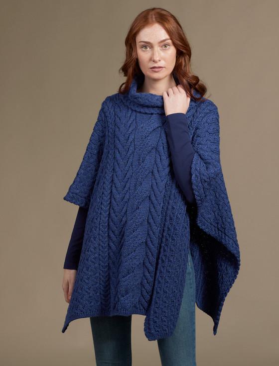 aran cashmere Super Soft Cowl Neck Poncho‎‎