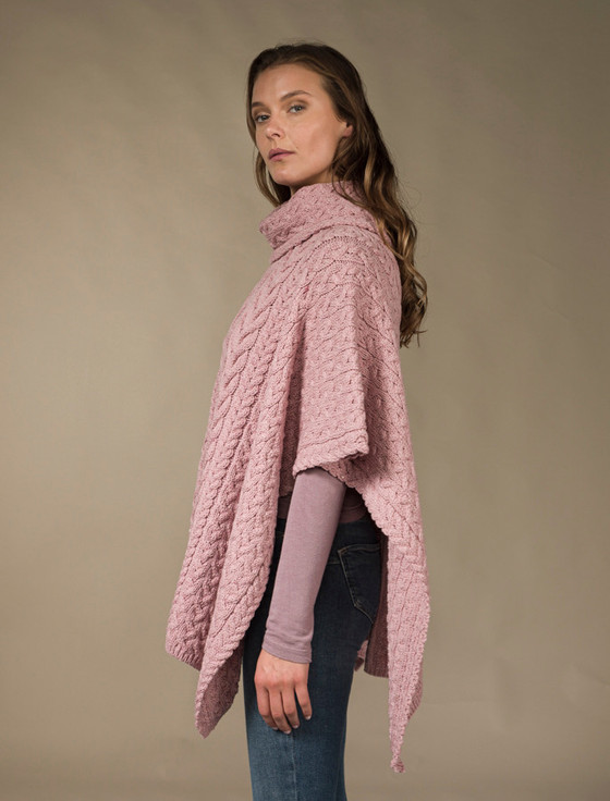 Aran Cashmere Super Soft Cowl Neck Poncho‎