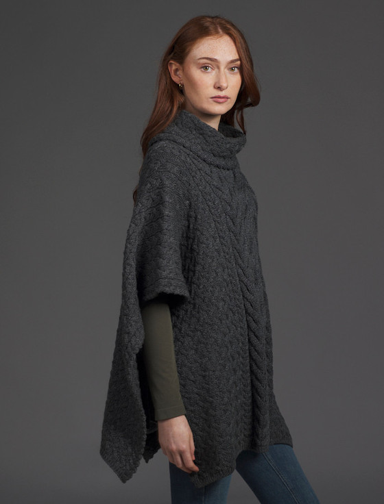 Aran Cashmere Super Soft Cowl Neck Poncho‎‎‎‎‎‎