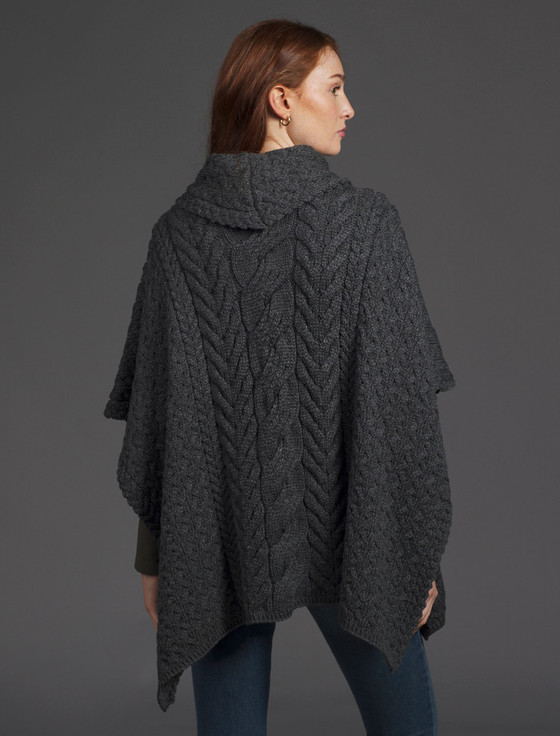Aran Cashmere Super Soft Cowl Neck Poncho‎‎‎‎‎‎
