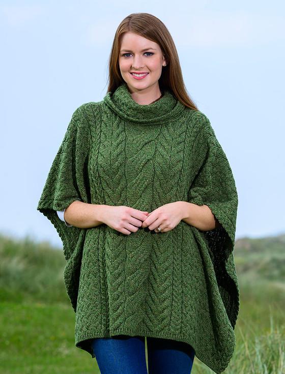 Aran Cashmere Super Soft Cowl Neck Poncho‎‎‎