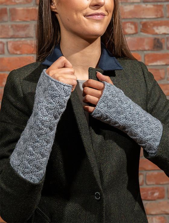 Aran Cashmere Super Soft Long Fingerless Mittens