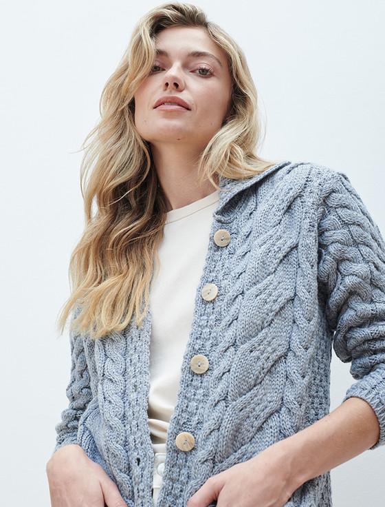 Aran Cashmere Super Soft Luxury Button-Up Cardigan